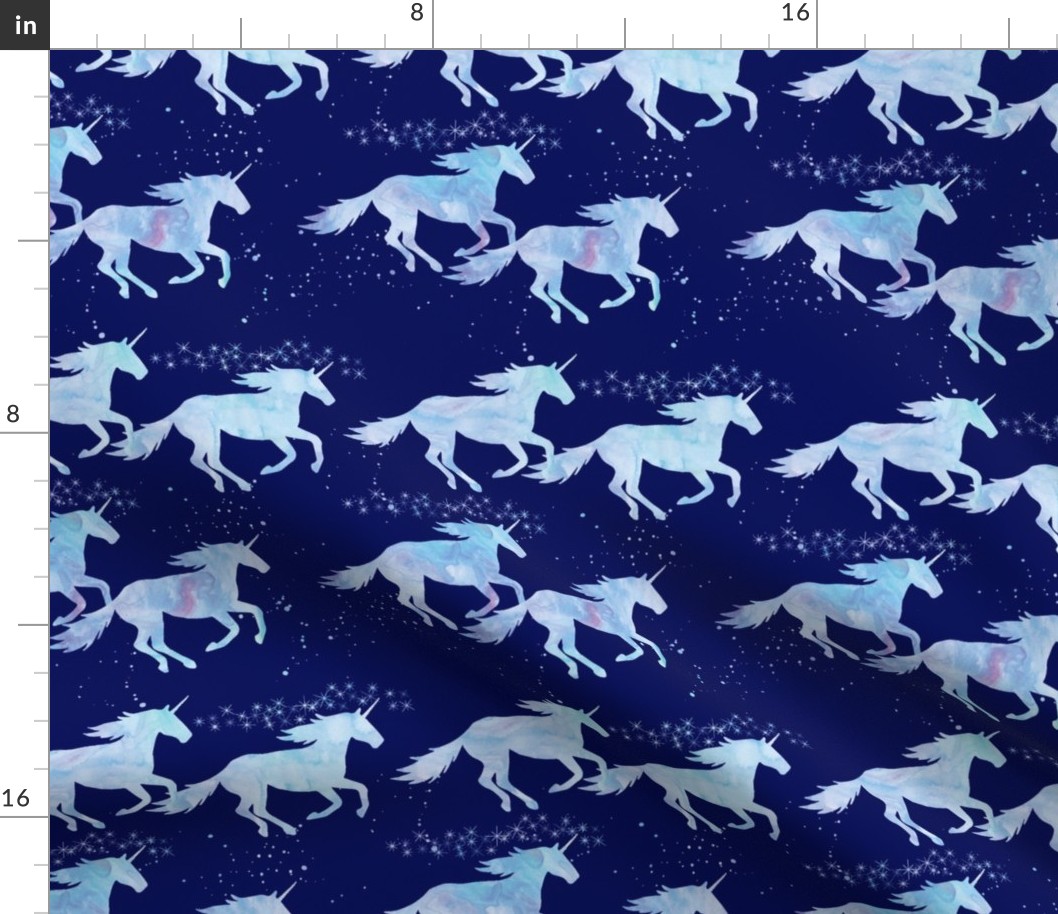 watercolor unicorns || blue