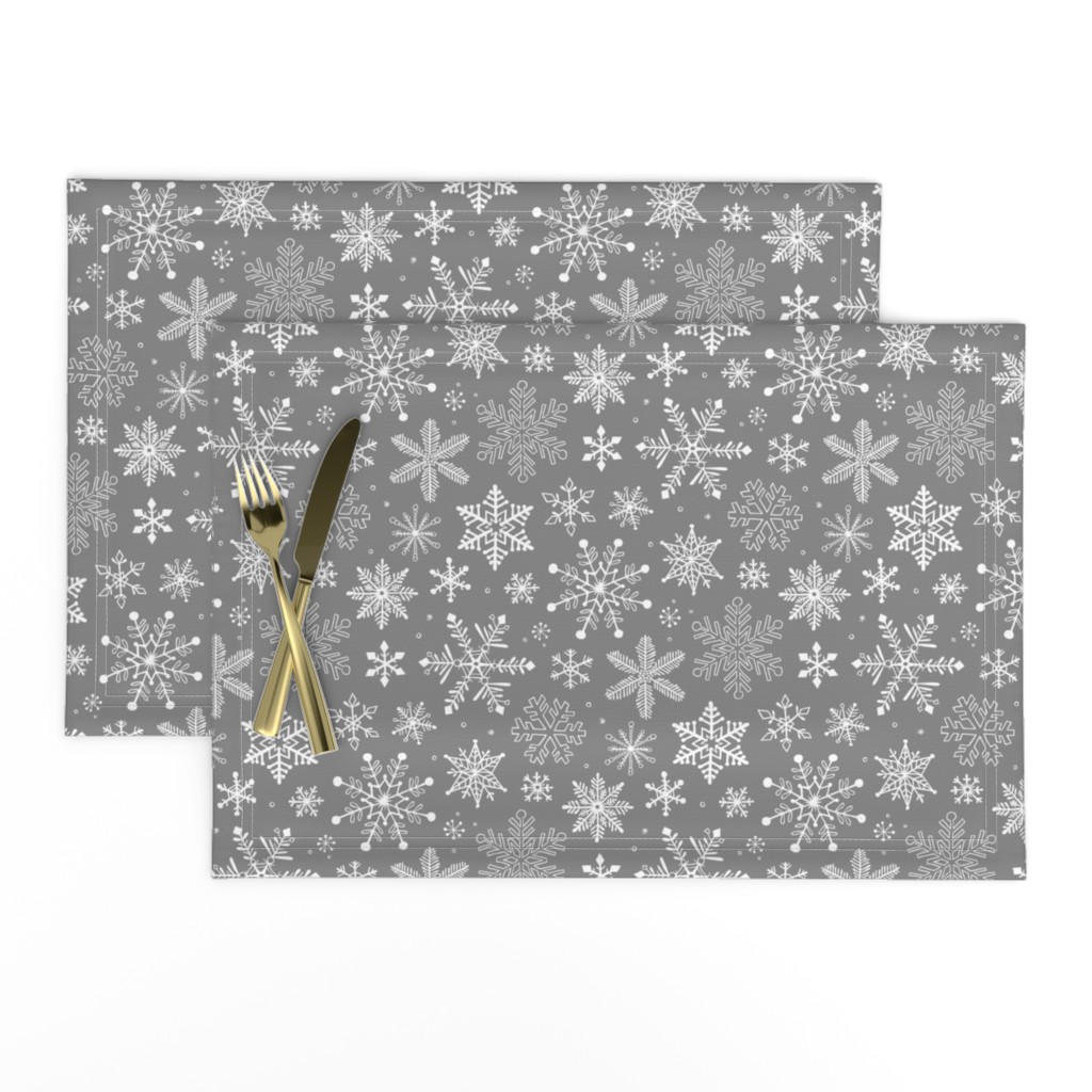 Snowflakes Winter Christmas  on Grey