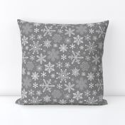 Snowflakes Winter Christmas  on Grey