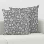 Snowflakes Winter Christmas  on Grey