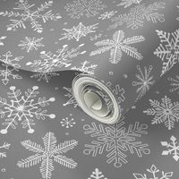 Snowflakes Winter Christmas  on Grey