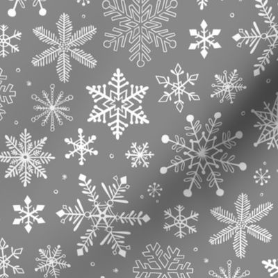 Snowflakes Winter Christmas  on Grey