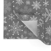 Snowflakes Winter Christmas  on Grey