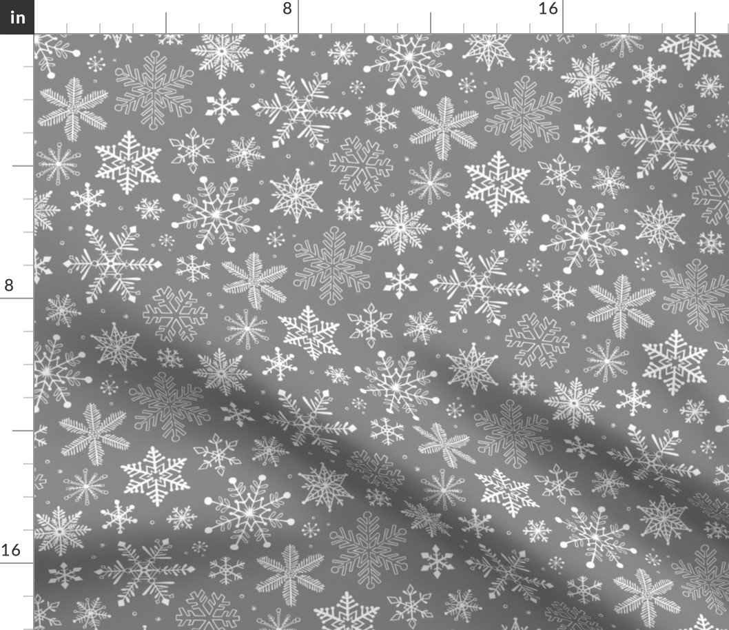 Snowflakes Winter Christmas  on Grey