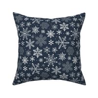 Snowflakes Christmas Holiday on Navy Blue