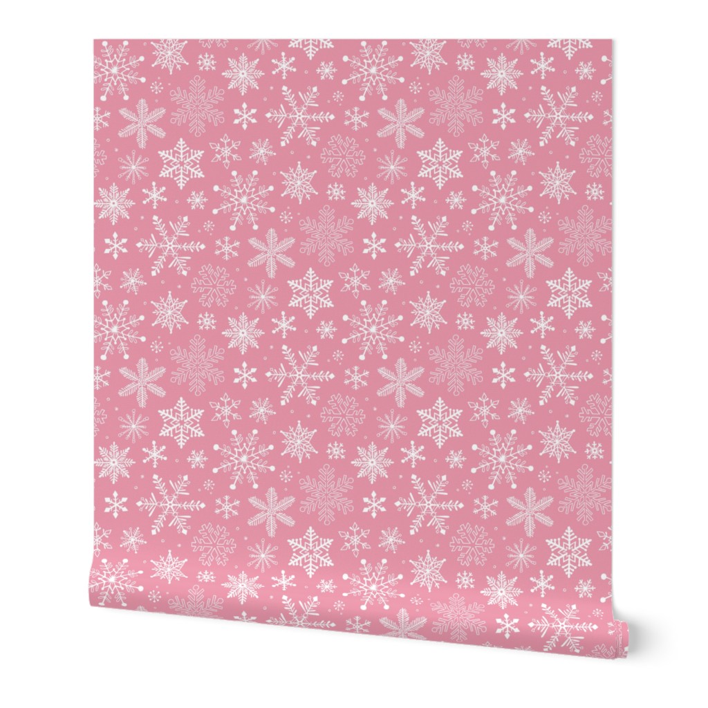 Snowflakes Christmas on Pink