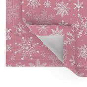 Snowflakes Christmas on Pink