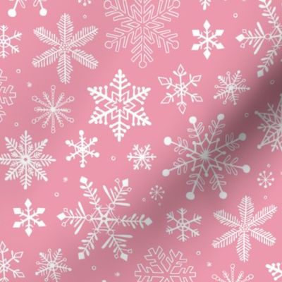 Snowflakes Christmas on Pink