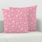 Snowflakes Christmas on Pink