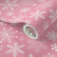 Snowflakes Christmas on Pink