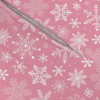 Snowflakes Christmas on Pink