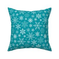 Snowflakes Winter Christmas on Blue