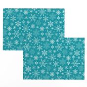 Snowflakes Winter Christmas on Blue