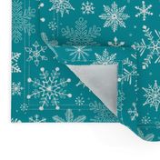 Snowflakes Winter Christmas on Blue