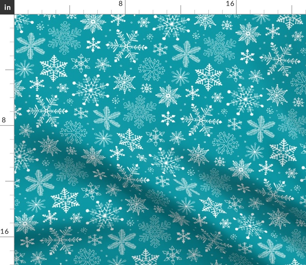 Snowflakes Winter Christmas on Blue