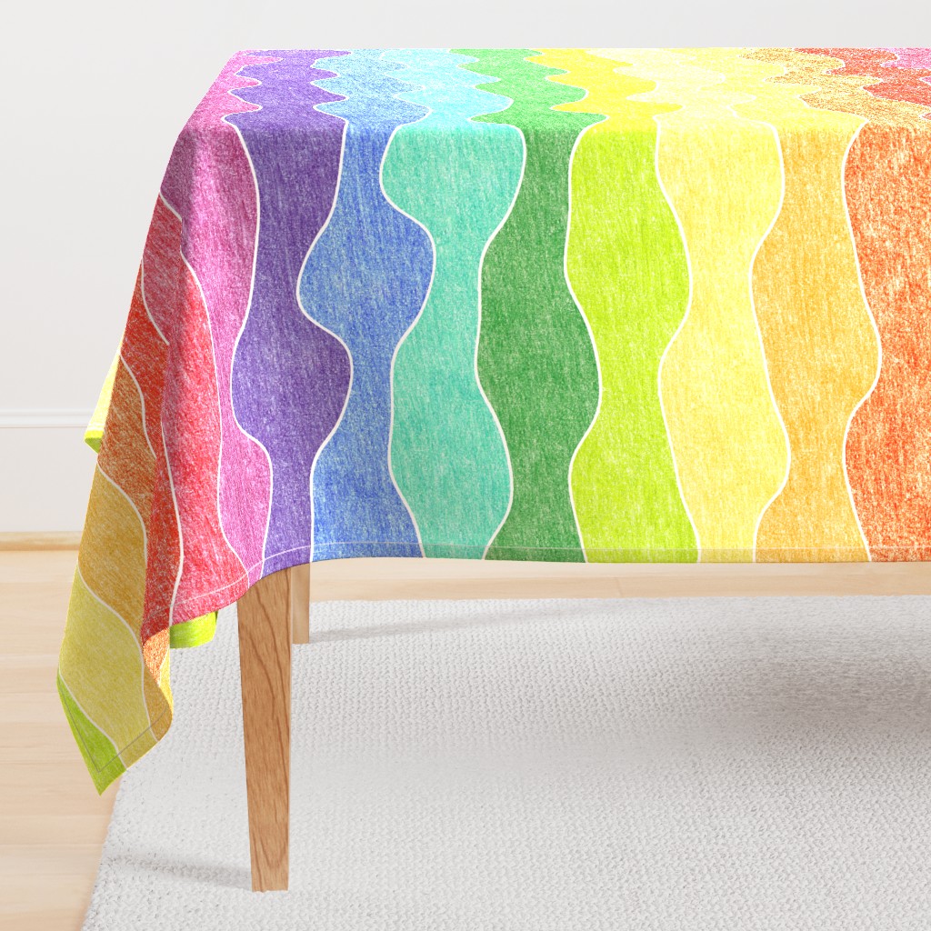 large rainbow crayon waves