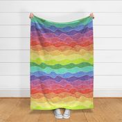 large rainbow crayon waves