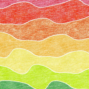 large rainbow crayon waves