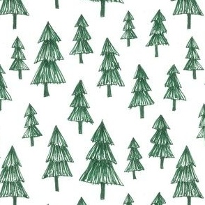 sketchy green tree pattern