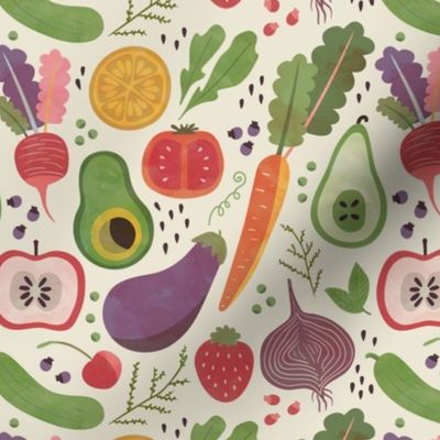 Watercolor Fruits & Veggies