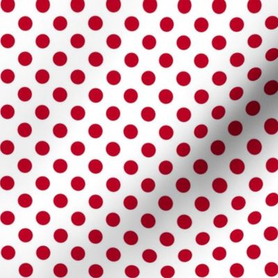 White + Polka Red dots