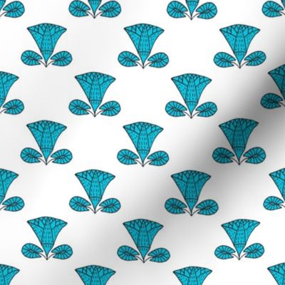 Egyptian Lotus (blue on white)