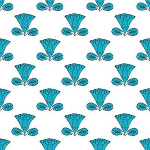 Egyptian Lotus (blue on white)