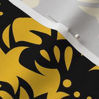 Badger Damask Gold on Black Large Print