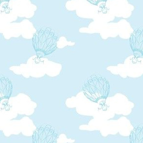 Daydream Balloons in Baby Blue // Repeat pattern for Wallpaper or Children's Fabric // Nursery Print by Zoe Charlotte