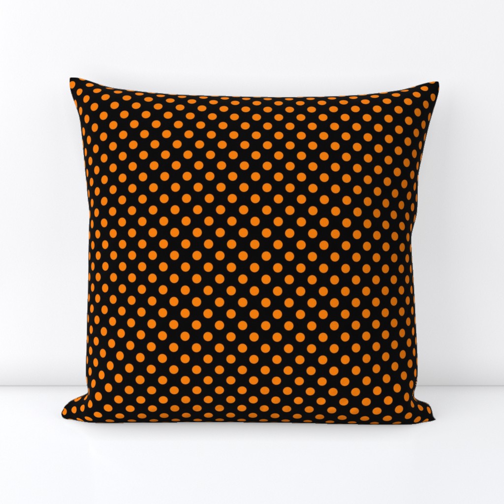 Black + Polka Orange Dots