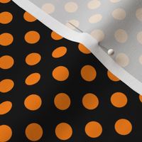 Black + Polka Orange Dots