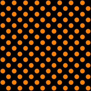 Black + Polka Orange Dots