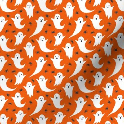 Halloween ghosts on orange (small) 