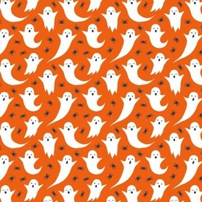 Halloween ghosts on orange (small) 