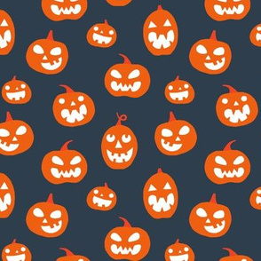 Halloween Jack O lanterns on dark gray