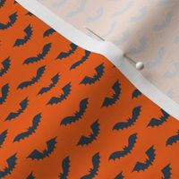 Halloween bats on orange (small) 