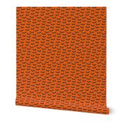 Halloween bats on orange (small) 