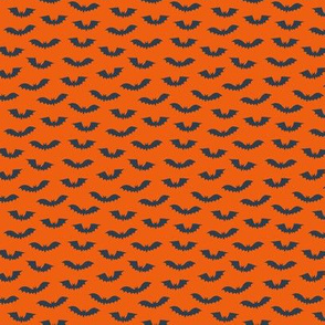 Halloween bats on orange (small) 