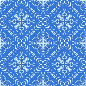 Tropical Geometric Tile in Blue
