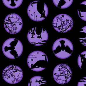 Cat vs Raven Jack O'Lantern Purple Black