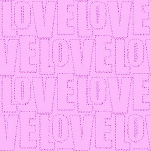 embroidered love pink