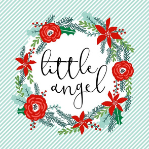 little angel baby lovey cute baby christmas fabric - fits 1 FQ of minky