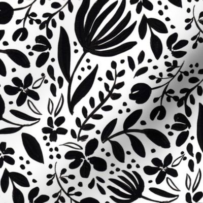 Black And White Floral