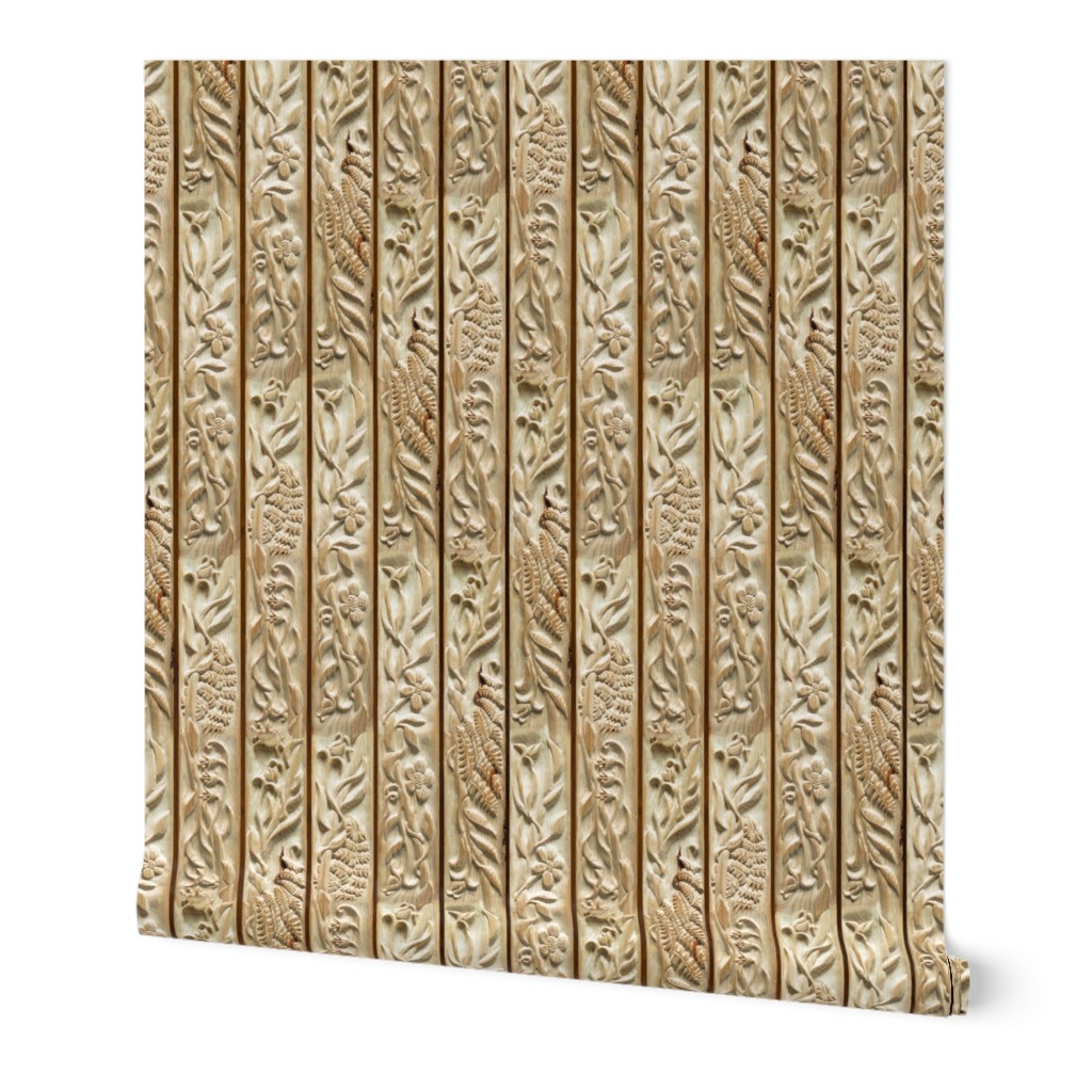 Floral Wood Carving Stripe