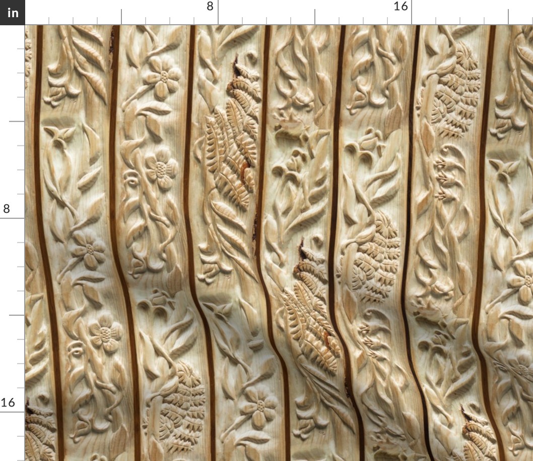 Floral Wood Carving Stripe