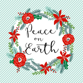 peace on earth christmas fabric panel - fits one yard of 42" wide fabric