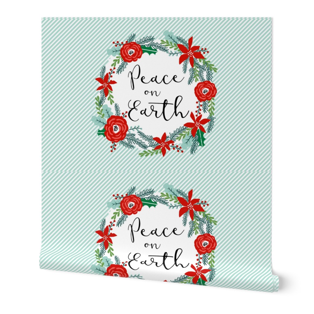 peace on earth christmas fabric - fits one yard minky