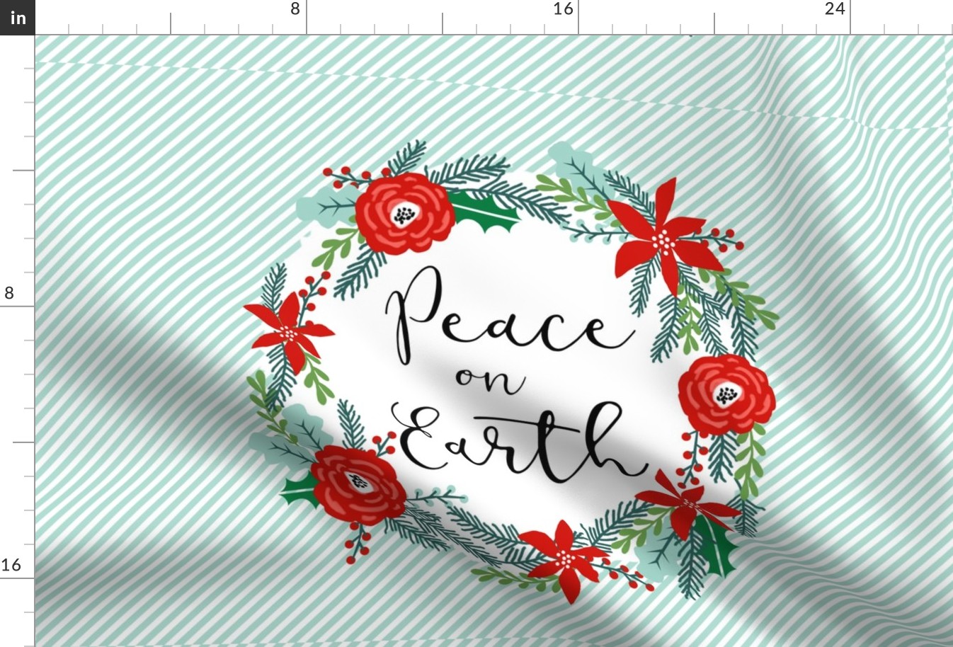 peace on earth christmas lovey - fits one FQ of minky