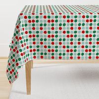 red and green dots jumbo christmas dots fabric  holiday coordinates 