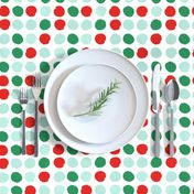 red and green dots jumbo christmas dots fabric  holiday coordinates 